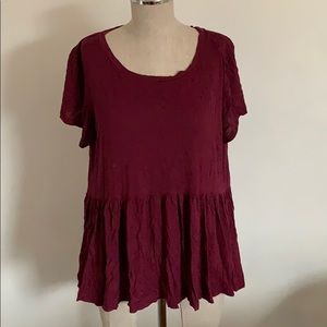 Berry Colored Peplum Shirt